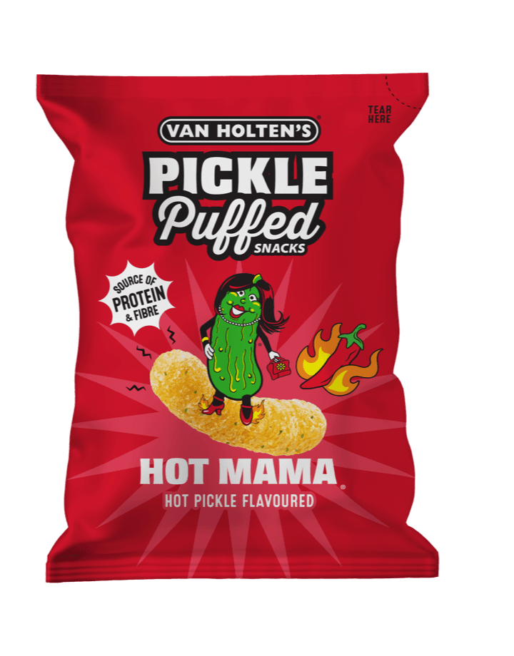 Hot Mama hot pickle puffed snacks 90 gram bag